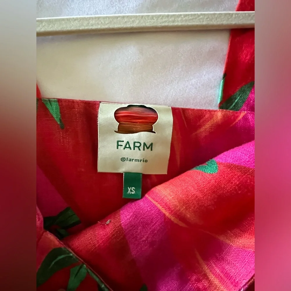 Farm Rio Linen Mini Dress XS - Picture 12 of 14